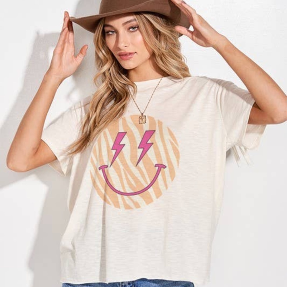 Smiley Face Fringe T-Shirt